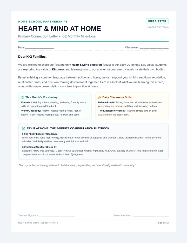 Heart and Mind Home Letters