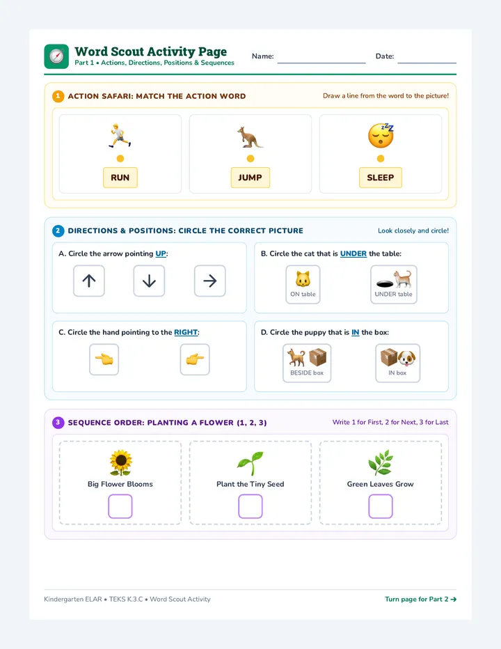 Word Scout Activity Page