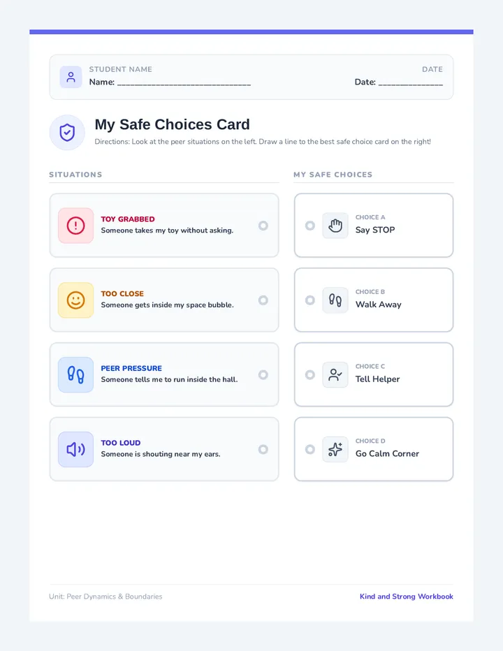 Friendship Choices Cards