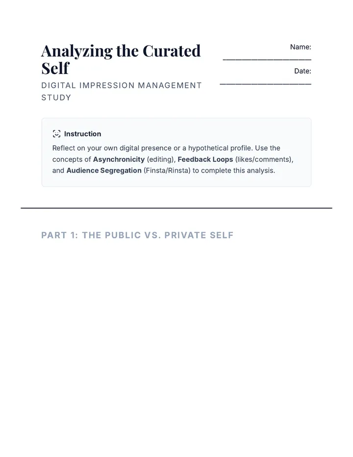 Digital Identity Analysis Worksheet