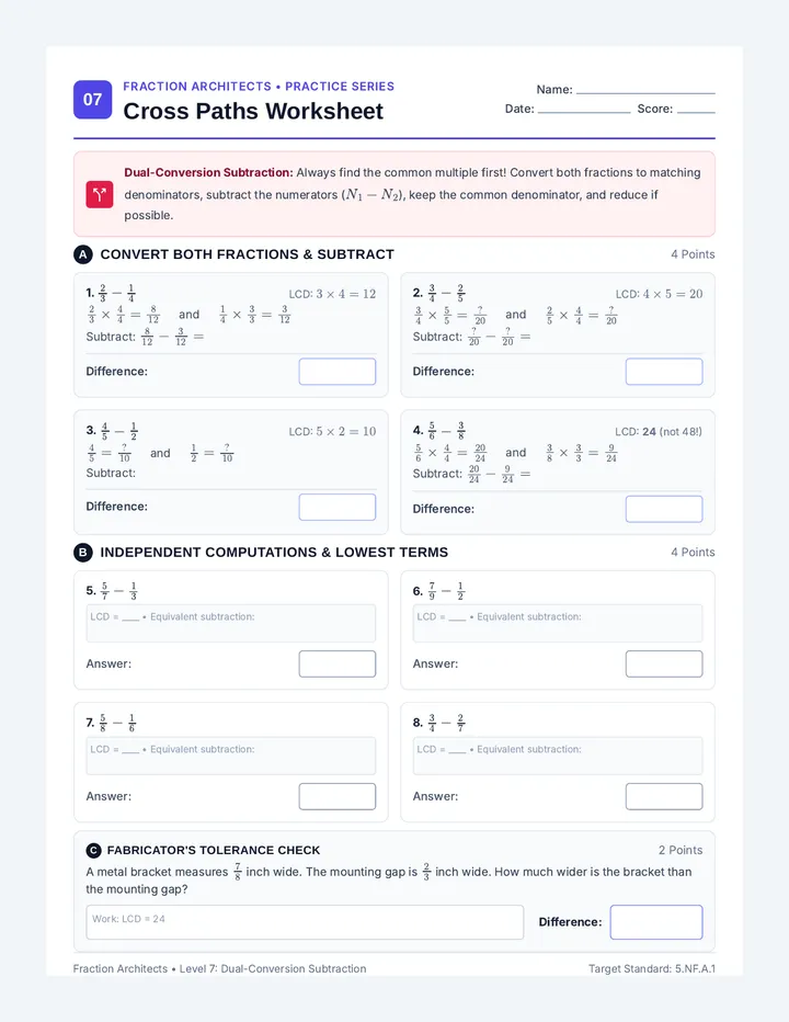 Cross Paths Worksheet