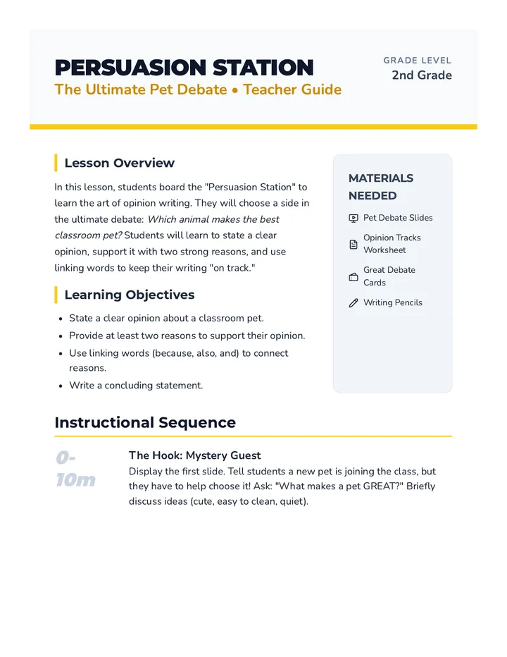 Persuasion Station Lesson Plan