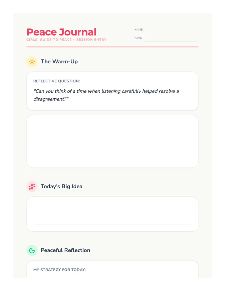 Peace Reflection Journal
