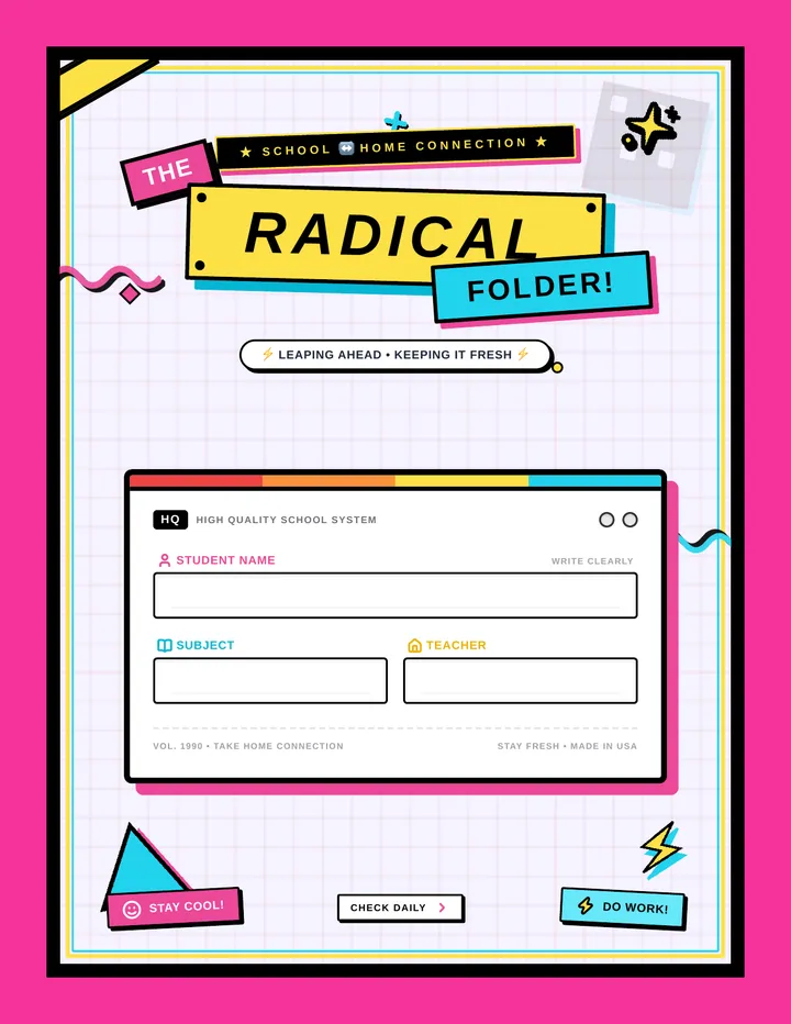 Rad Retro Folder Cover