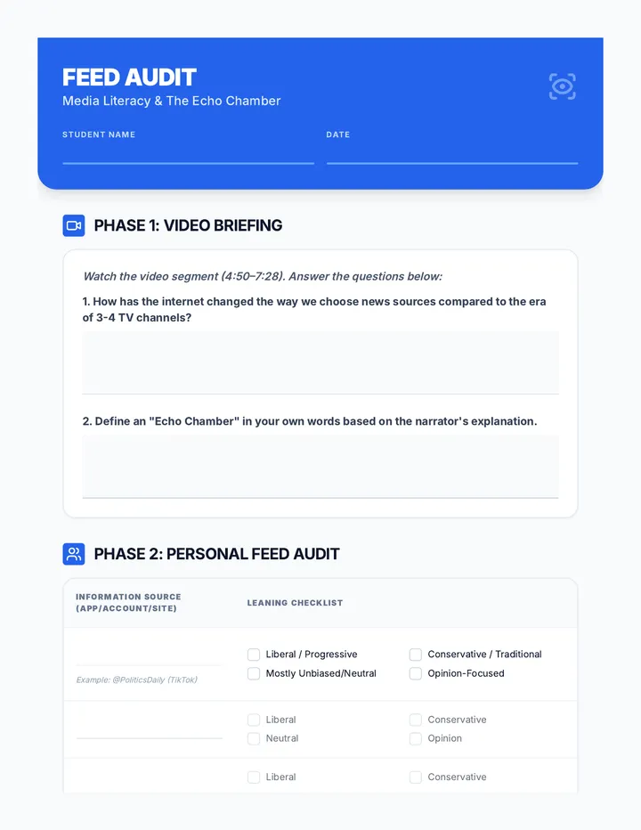 Filter Bubble Worksheet