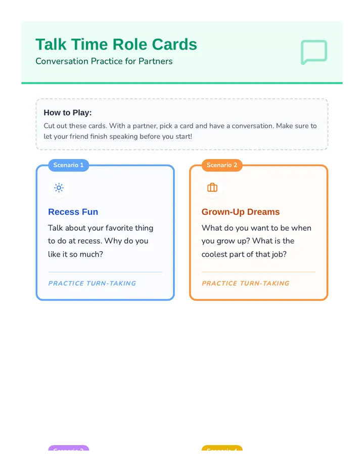 Talk Time Role Cards