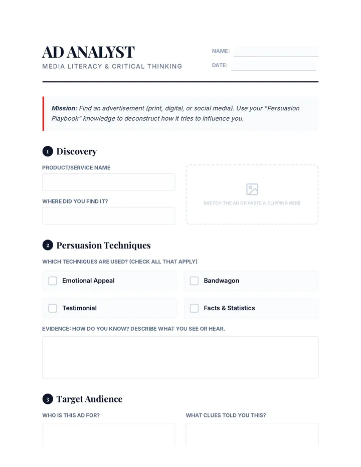 Ad Analyst Worksheet