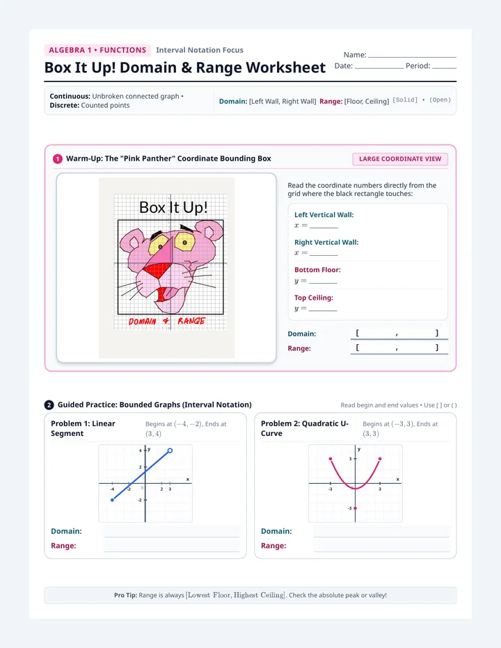 Box It Up Worksheet