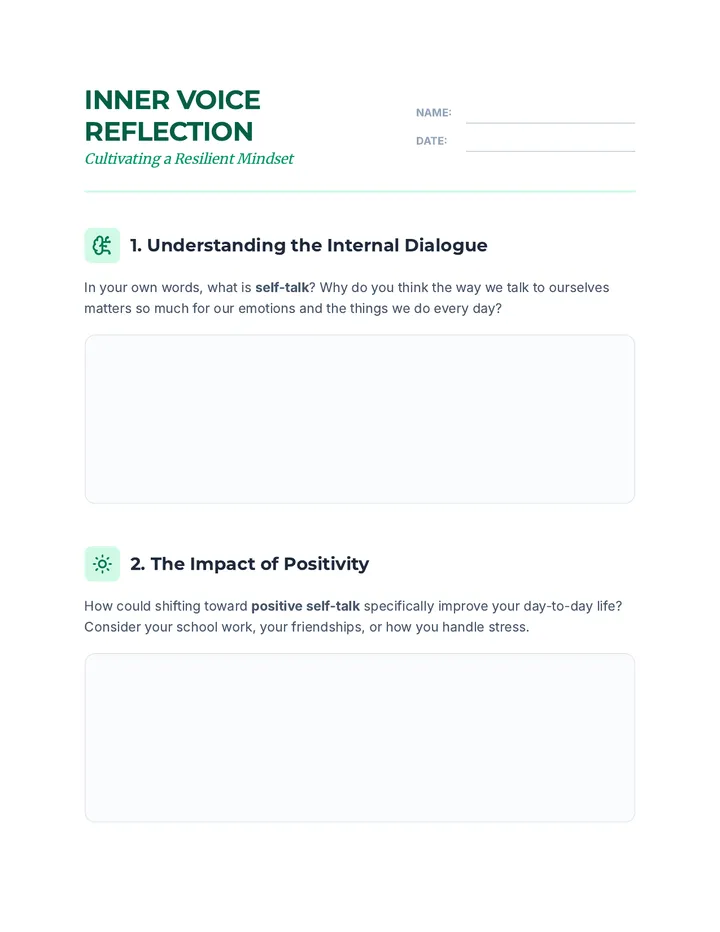 Inner Voice Reflection Sheet