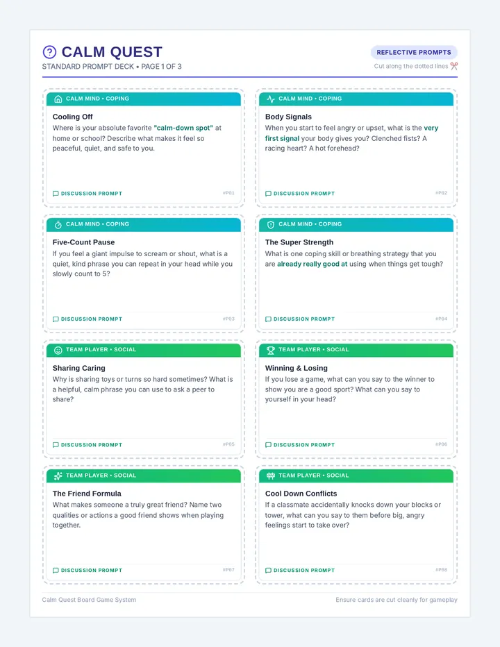 Calm Quest Prompt Cards
