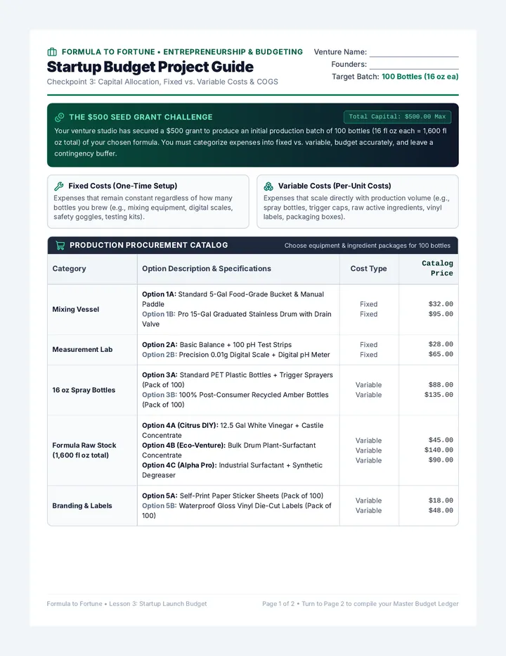 Startup Budget Project Guide