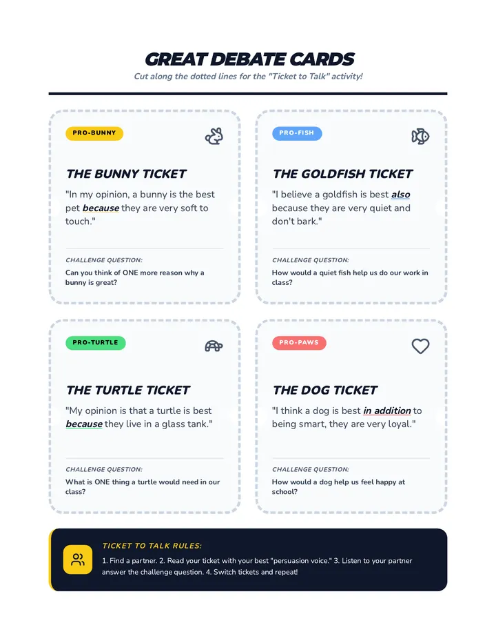 Great Debate Cards