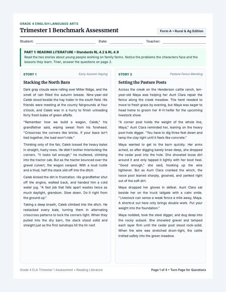 Trimester Reading Assessment
