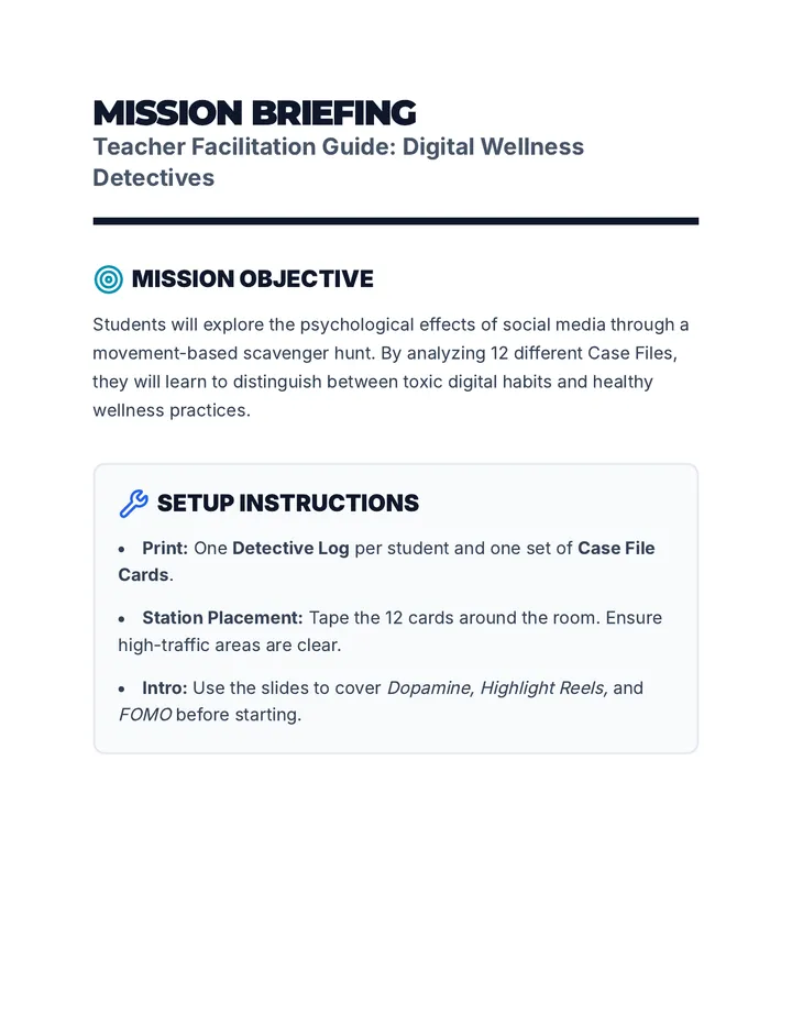 Mission Briefing Teacher Guide