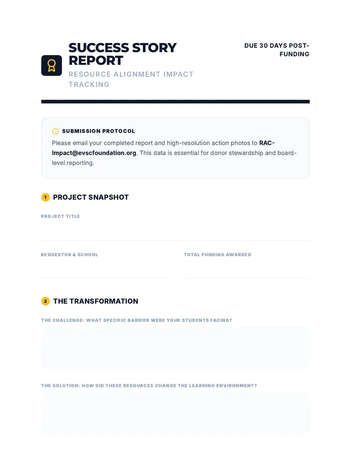 Success Story Report Form