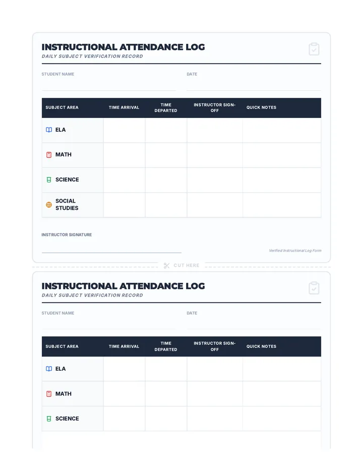 Daily Arrival Log Document