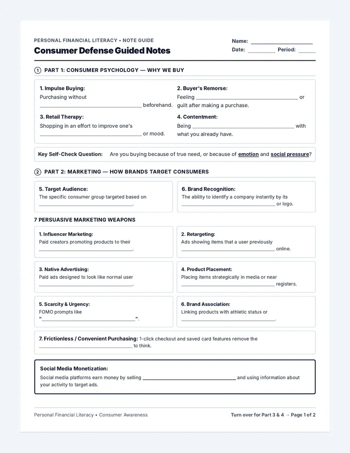 Consumer Playbook Notes