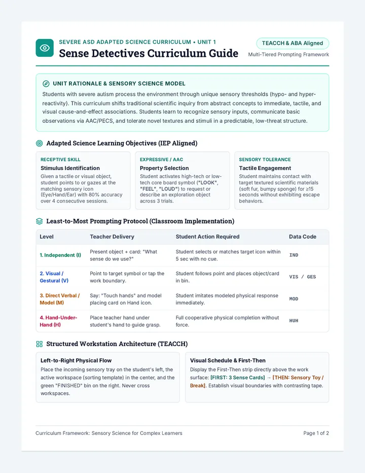 Sense Detectives Curriculum Guide