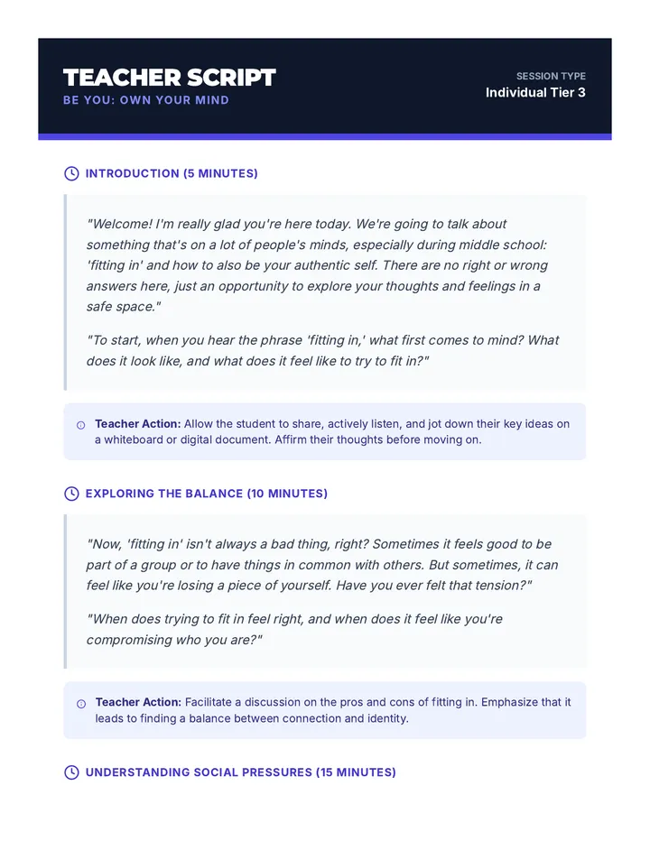 Be You Script Document