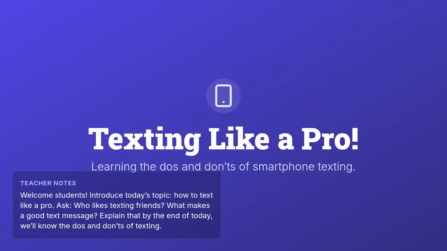 Texting Etiquette Slides Deck