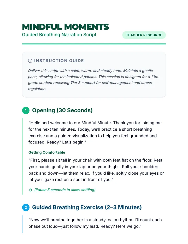 Guided Breathing Narration Script