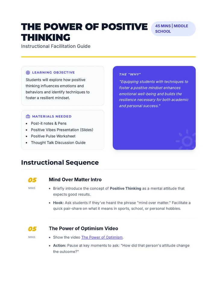 Mind Master Lesson Plan