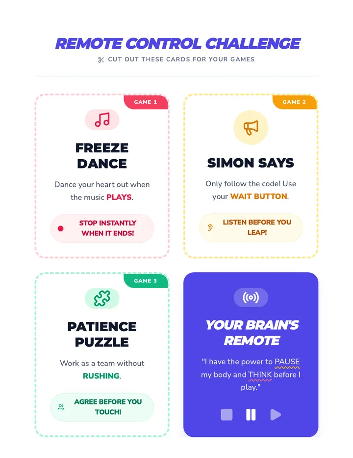 Impulse Control Game Cards