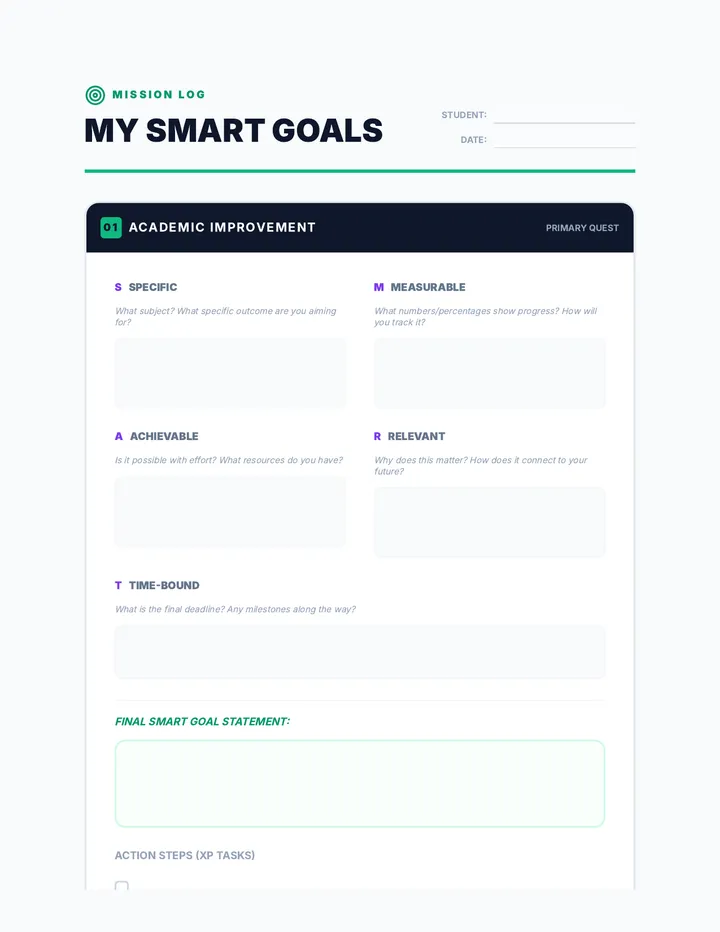 Goal Setting Worksheet Handout