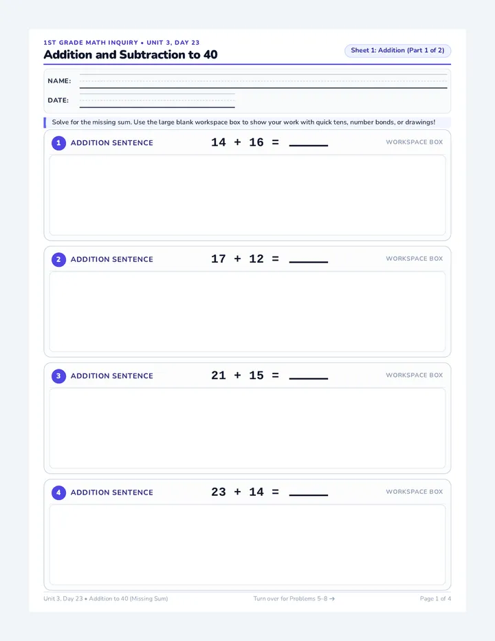 Operations Practice Worksheet