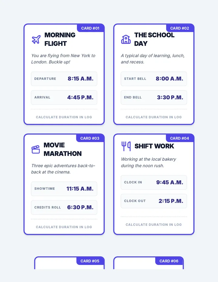 Schedule Scramble Cards