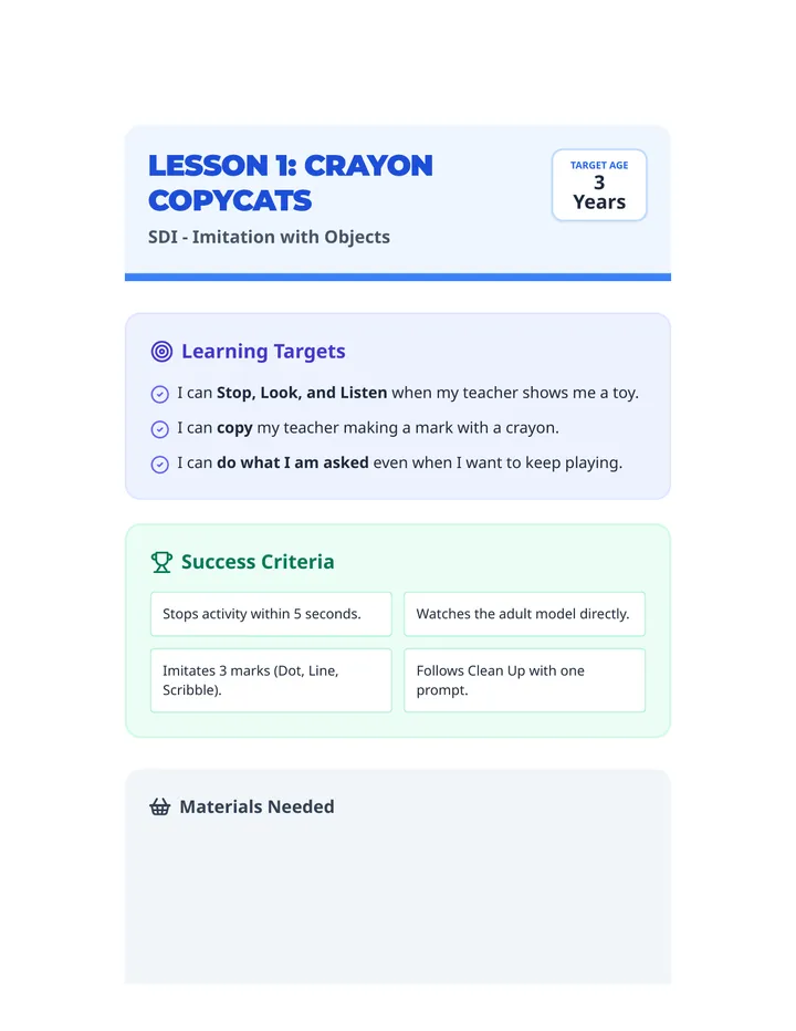Crayon Copycats Teacher Guide