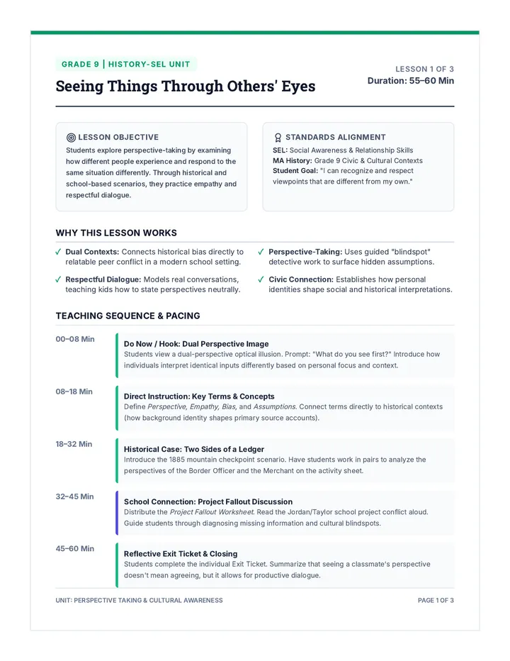 Empathy and Perspective Teacher Guide
