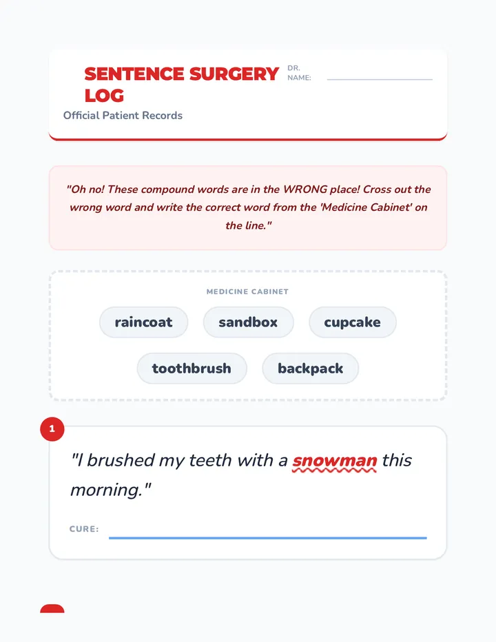 Sentence Surgery Worksheet