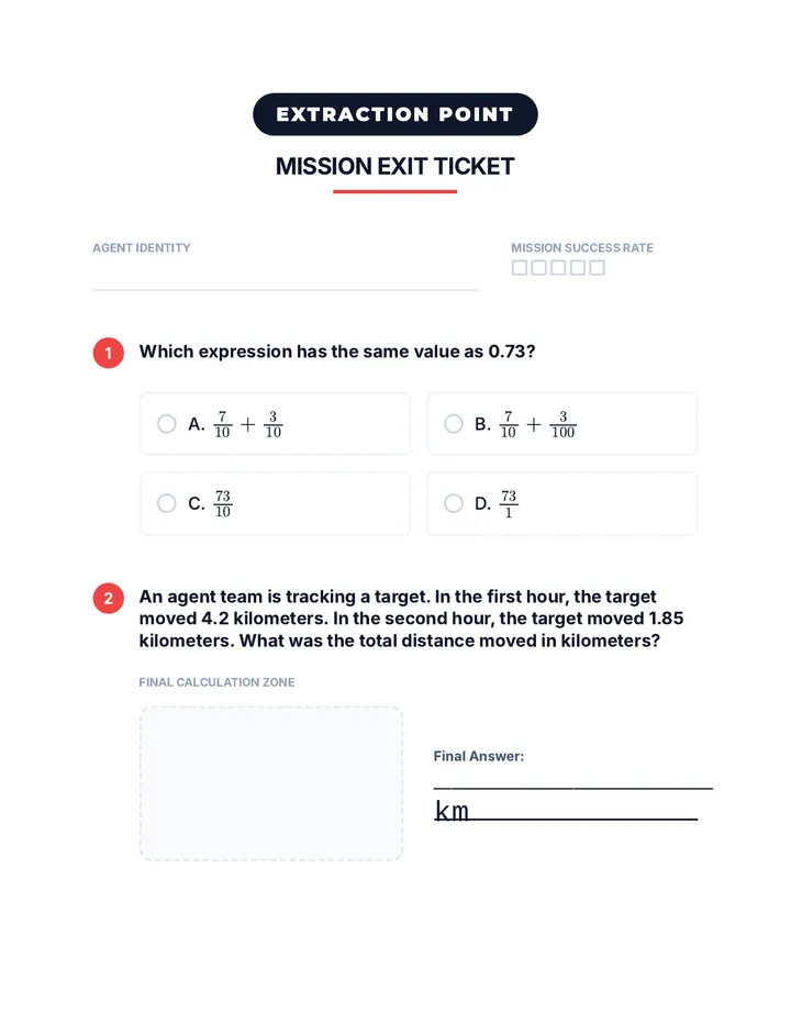 Extraction Point Exit Ticket