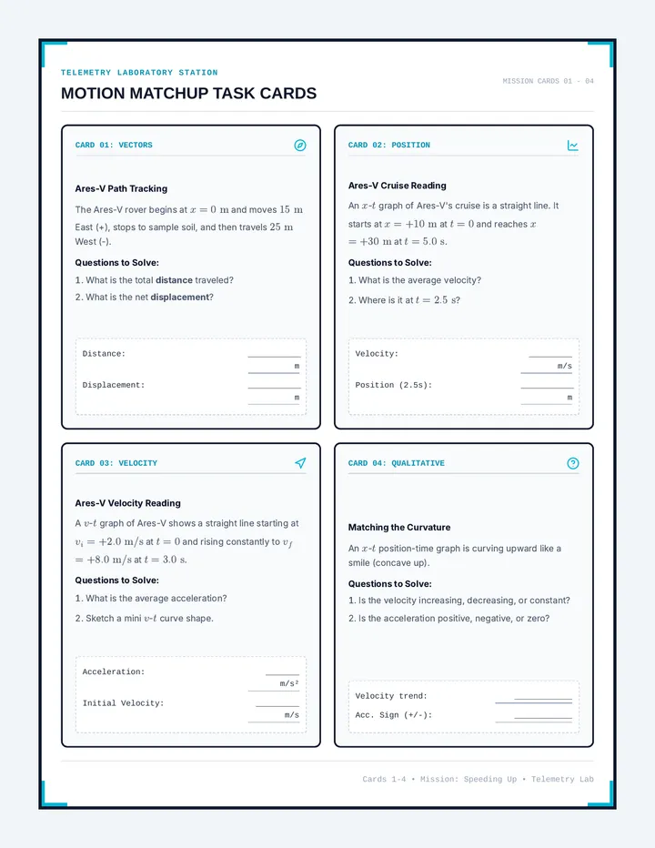 Motion Matchup Task Cards