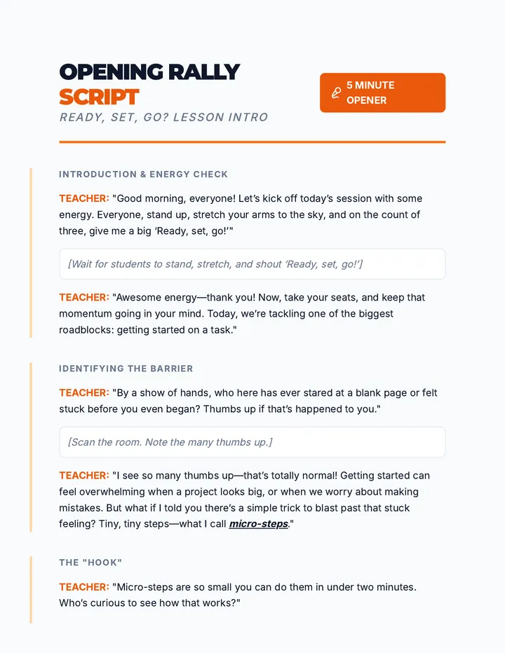 Opening Rally Script
