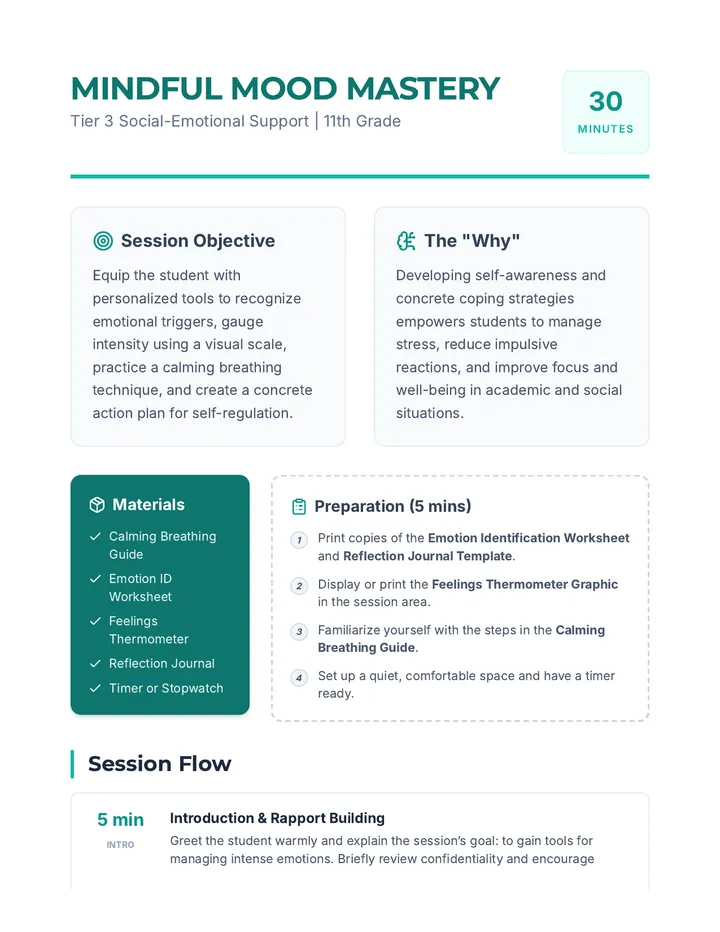 Mindful Mood Mastery Plan