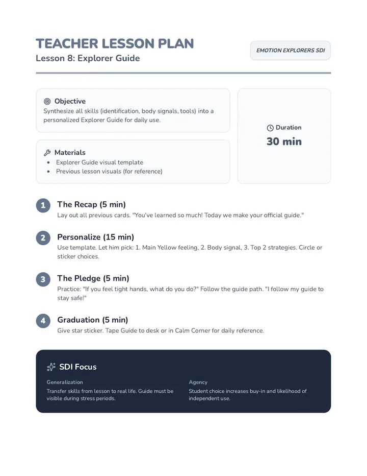 Explorer Guide Teacher Plan