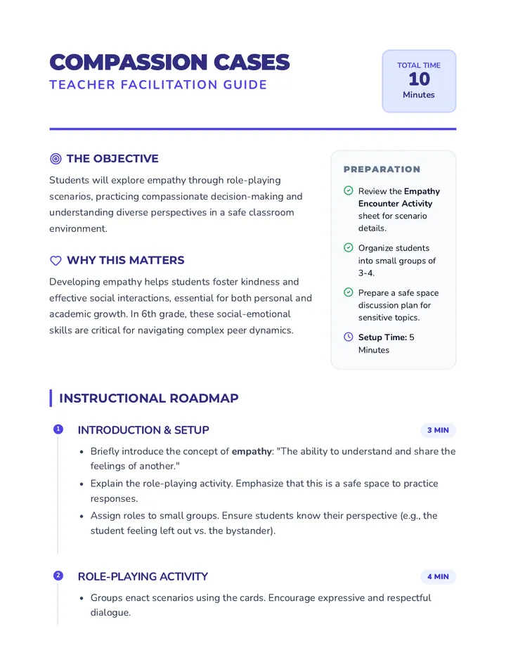 Compassion Cases Teacher Guide