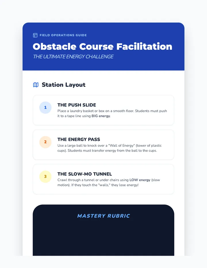 Obstacle Course Teacher Guide