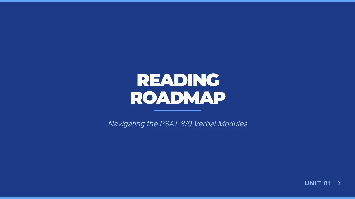 Reading Roadmap Slides
