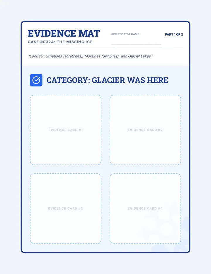 Evidence Sorting Mat Activity