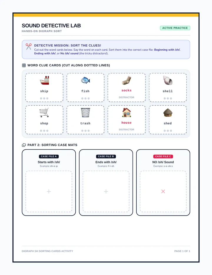 Sound Detective Sorting Cards