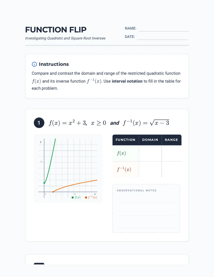 Function Flip Worksheet