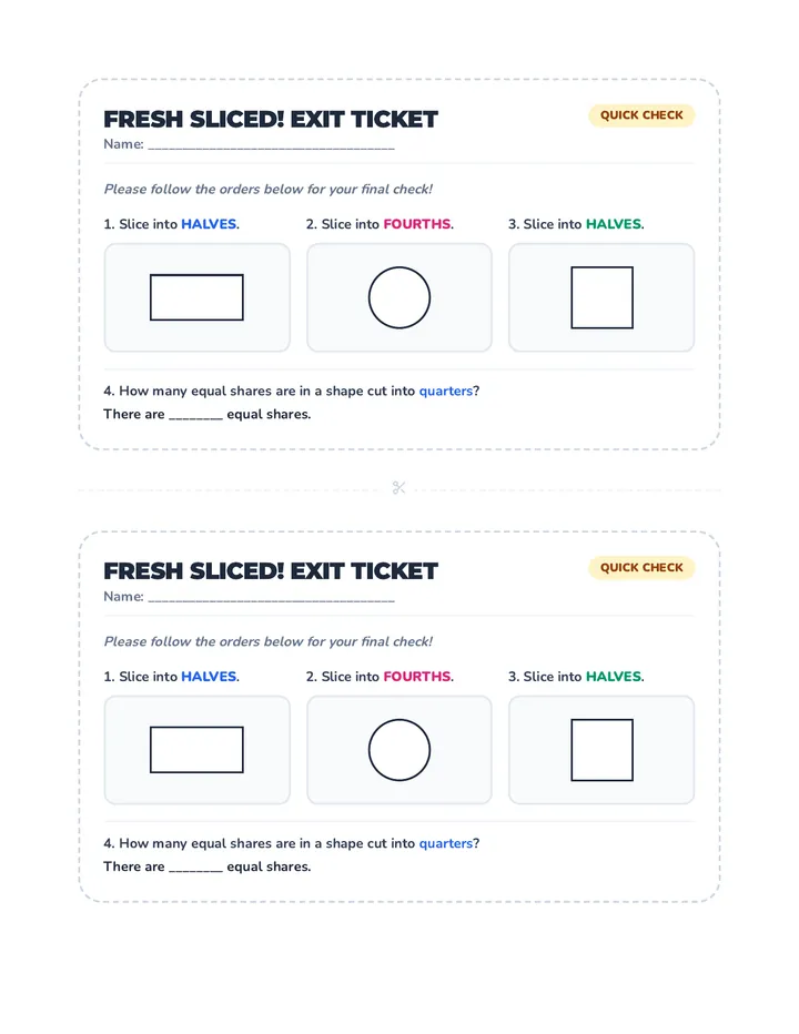 Fresh Sliced Exit Ticket Polished