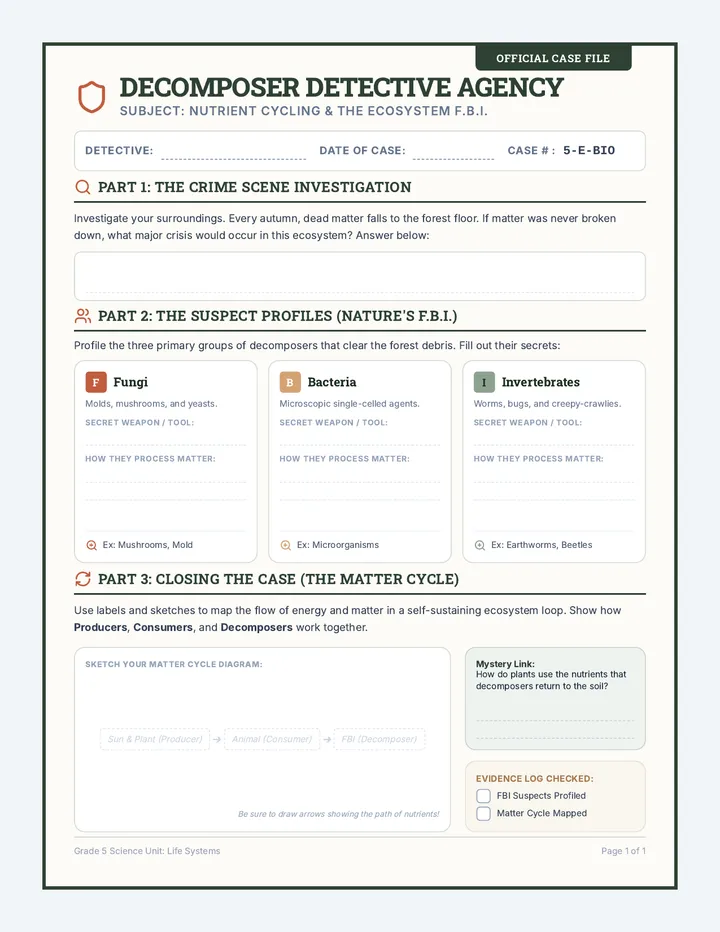 FBI Case File Worksheet