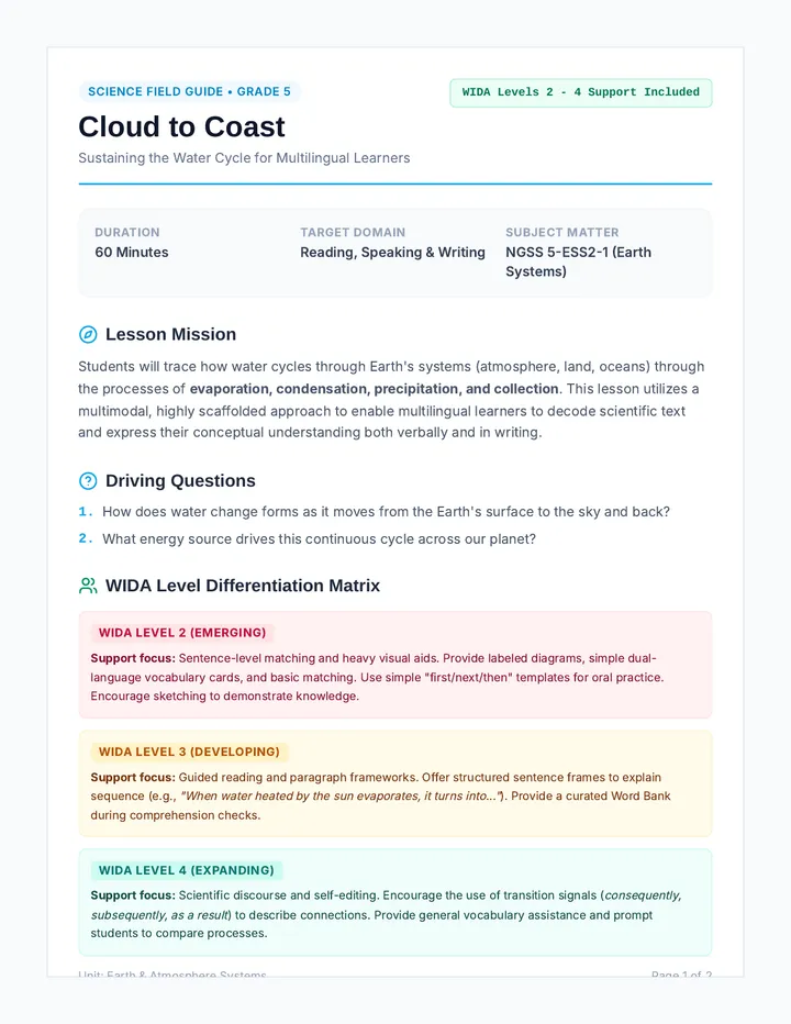 Cloud to Coast Teacher Guide