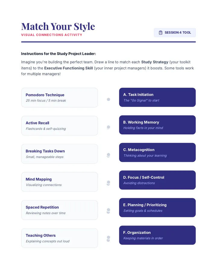 Match Your Study Style Activity