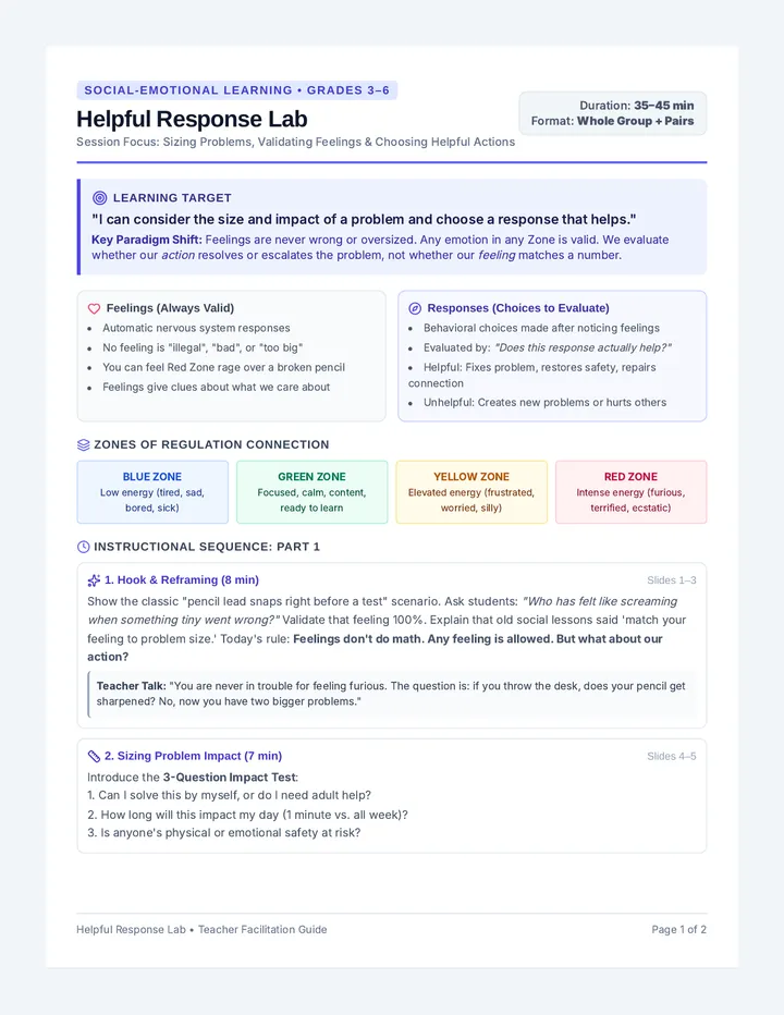 Helpful Response Lesson Plan