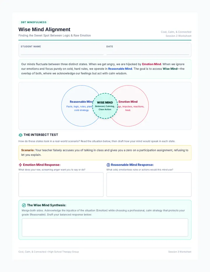 Wise Mind Alignment Worksheet